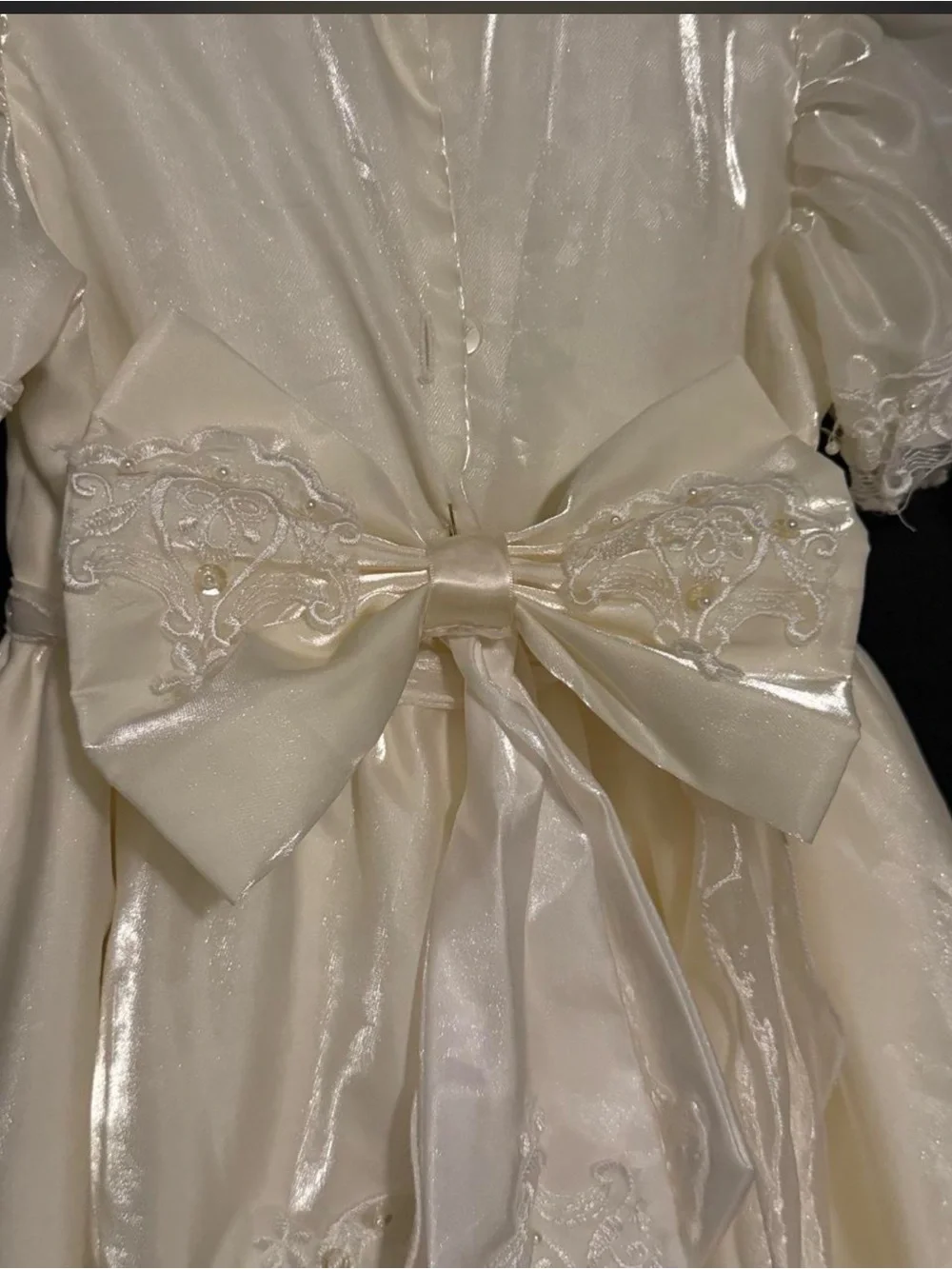 Cream Lace High-Low Formal Dress for Girls